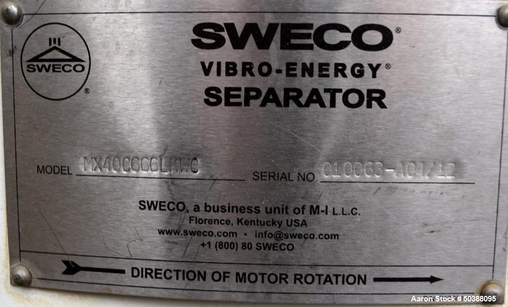 Used Sweco Screener, Model MX40C666LKWC