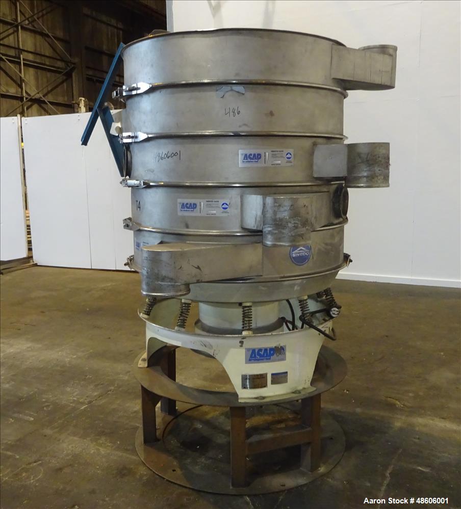 Used Sweco Screener / Separator, Model MX48S888TL, 48" Diameter, 304 Stainless