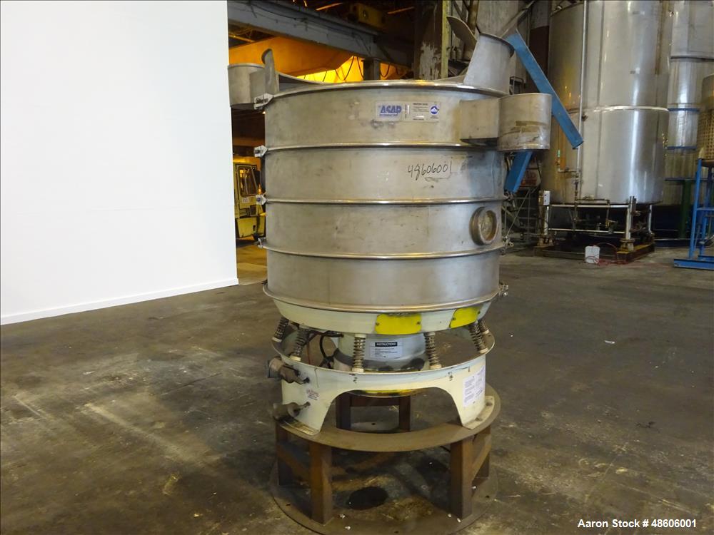 Used Sweco Screener / Separator, Model MX48S888TL, 48" Diameter, 304 Stainless