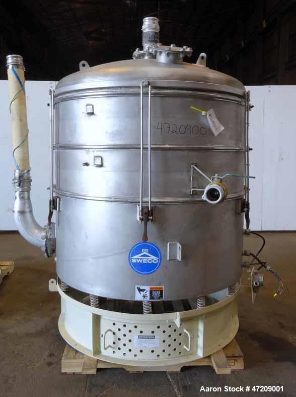 Used- Sweco Pneumatic In-Line Pressure Sifter, Model PS60S241212, 304 Stainless