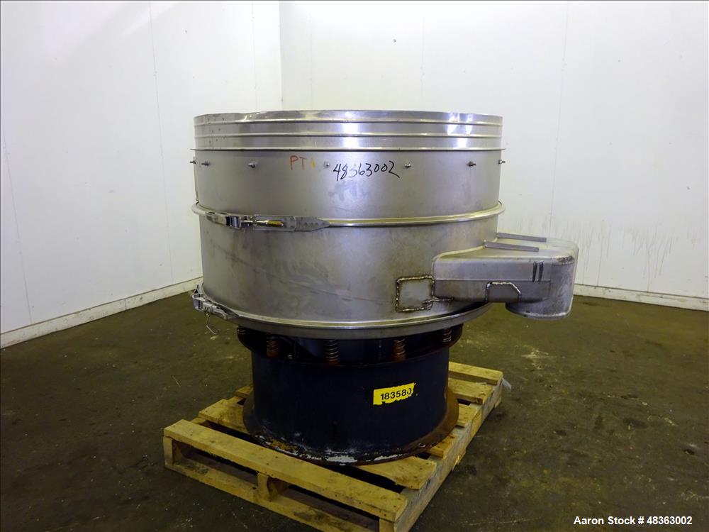 Used Sweco Screener, Model S48S128, 48" diameter, 304 Stainless Steel.