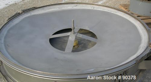 USED: Sweco screener, model S48S86666, 304 stainless steel. 48" diameter, double deck, 3 separation.Includes top cover. Driven by a 2 hp, 3/60/220-440 volt, 1155 rpm motor. Mounted on a carbon steel ...