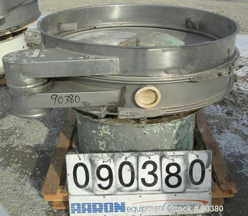 USED: Sweco Screener, Model S48S86, 304/316 stainless steel.48" diameter, single deck, 2 separation.No top cover or screens.Driven by a 1 hp, 3/60/550 volt, 1155 rpm motor.Mounted on a carbon steel b...