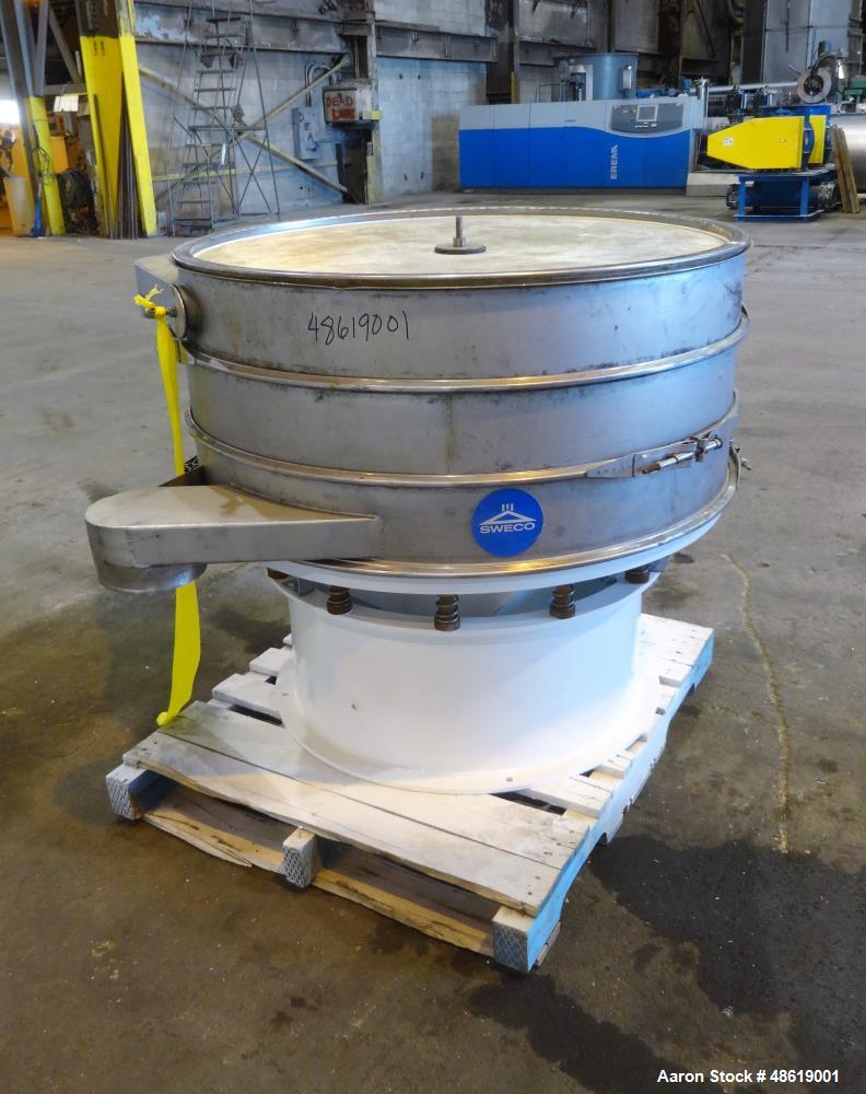 Used Sweco Vibratory Screen, Model S48US666, 304 Stainless Steel, 48" Diameter