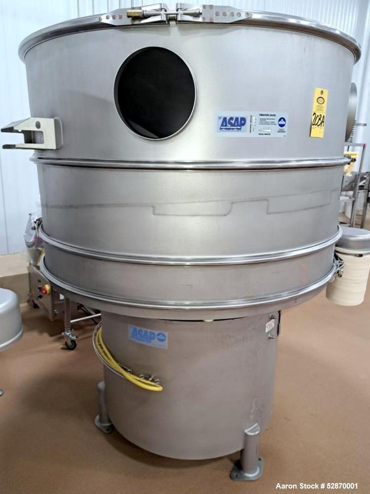 Used- Sweco 60" Stainless Steel Round Vibratory Screener / Separator, Model SS60S61216GWONSDTLVPXB. Stainless Steel. 60" Dia...