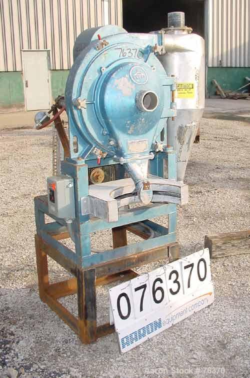 USED: Sweco turbo screen air classifier, model TS-18, stainless steel.18" diameter screen. Rotating air wand, radial fan. 3" diameter sideinlet, 3" x 6" bottom outlet, 3" x 3" top outlet with cyclone...