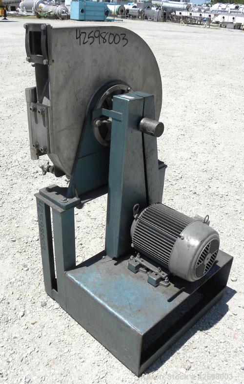 Used Sweco Turbo Screen Air Classifier, model TS18, 304 stainless steel housing. 18" Diameter chamber. Rotating air wand, 316 stainless steel radial fan. 3-3/8" Diameter side inlet, bottom outlet, 3"...