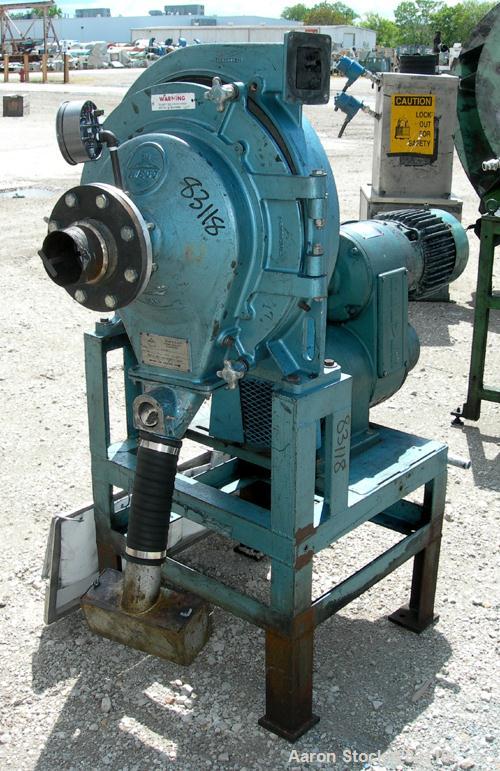 USED: Sweco Turbo Screen Air Classifier, model TS18, aluminum housing. 18" diameter chamber. Rotating air wand, no radial fan. 4" diameter side inlet, 3" bottom outlet, 3" x 3" top outlet, no cyclone...