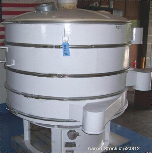 USED: Sweco Vibroenergy 60" separator/screener/sifter, modelUS 60C8108.001. The unit features 1.5 hp, 230 volt, 3 phase motor;built-in base; 4 stages (3 with outlets); top cover with 3 inlets;2 scree...