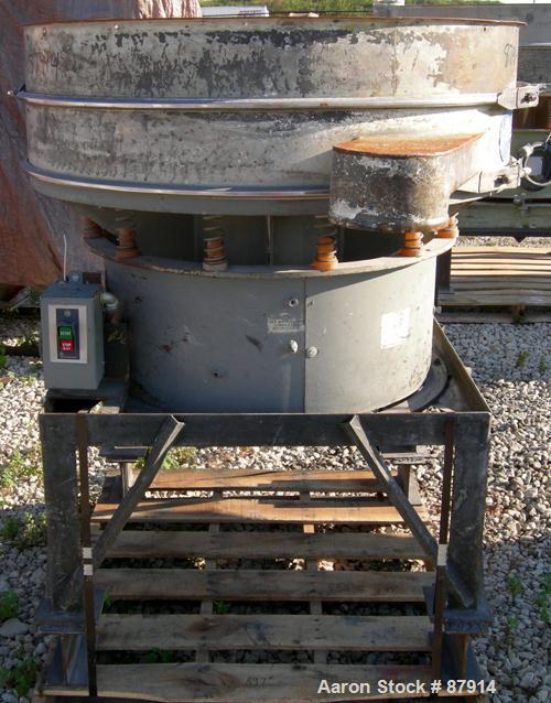 Used- Sweco Screener, Model US48-185-13, Carbon Steel. 48" Diameter, single deck, 2 separation. No top cover. Driven by a 2....