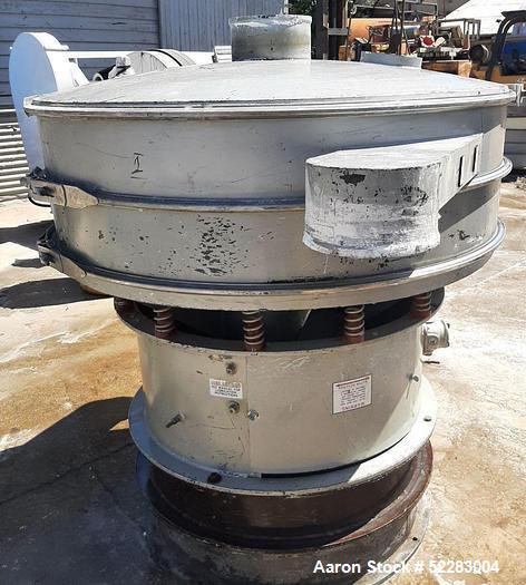 Used- Sweco 48" Diameter Screener, Model US48C66666, Carbon Steel. Single deck, 2 separation. Driven by 2.5 HP, 1120 RPM, 23...