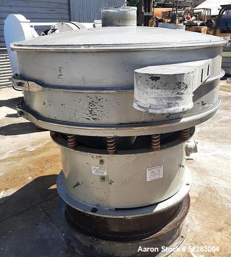 Used Sweco 48" Diameter Screener, Model US48C66666, Carbon Steel. Single deck, 2 separation. Driven by 2.5 HP, 1120 RPM, 230/460 Volt, 3-phase, 60 Hz motor. Serial# US48-91-32. Screen tested and is i...