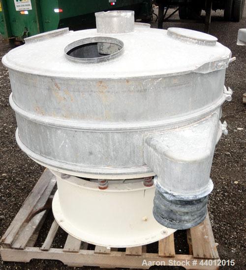 Used Sweco Screener, Model US48D88-HS, 316 Stainless Steel.  48” Diameter single deck, 2 separation.  304 Stainless steel top cover. Driven by a 2-1/2 hp, 3/60/230/460 volt, 1765 rpm motor.  Mounted ...