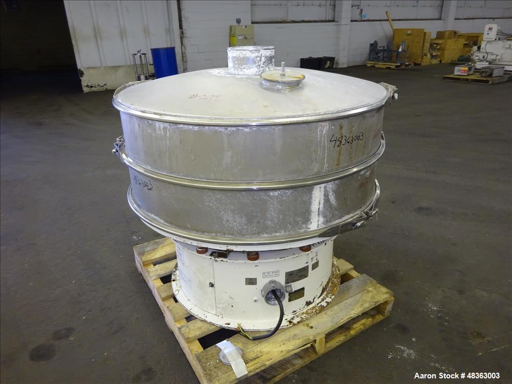 Used Sweco Screener, Model US48S88-HS, 48" Diameter, 304 Stainless Steel.