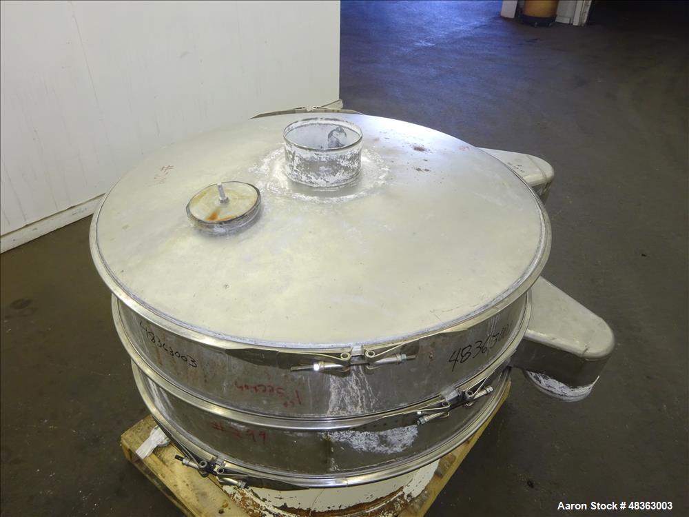 Used Sweco Screener, Model US48S88-HS, 48" Diameter, 304 Stainless Steel.