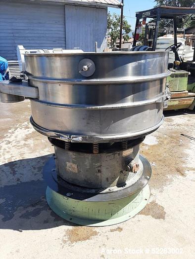 Used-Sweco 48" Diameter Double Deck Stainless Steel Screen, Model US48S888. Driven by 2.5 HP, 1120 RPM, 230/460 Volt, 3-phas...