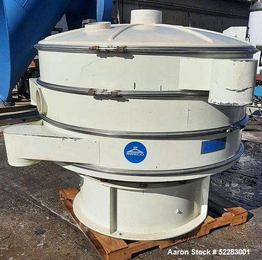 Used Sweco 60" Diameter Double Deck Carbon Steel Screen, Model US60C888. Driven by 2.5 HP, 1160 RPM, 230/460 volt, 3/60Hz motor. Serial number DL59153C. Includes top dust cover. Screen tested and is ...