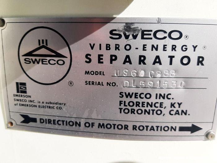 Used Sweco 60" Diameter Double Deck Carbon Steel Screen, Model US60C888. Driven by 2.5 HP, 1160 RPM, 230/460 volt, 3/60Hz motor. Serial number DL59153C. Includes top dust cover. Screen tested and is ...