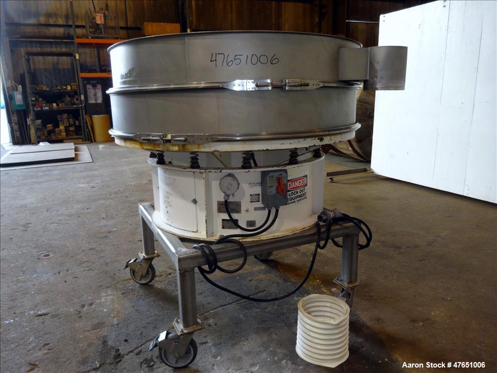 Used Sweco Screener, Model US60D810, 304 Stainless Steel, 60" Diameter.