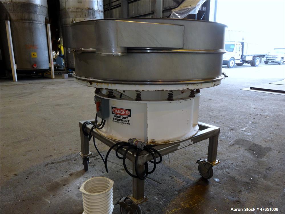 Used Sweco Screener, Model US60D810, 304 Stainless Steel, 60" Diameter.