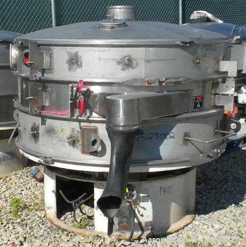 Used- Sweco Screener, Model US60S1088-002, 316/304 Stainless Steel. 60" diameter, double deck, 3 separation, with top cover ...