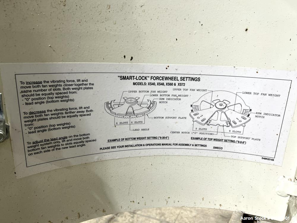 Sweco Screener, 40" Diameter, Model XS40S1248P4SFTLW6