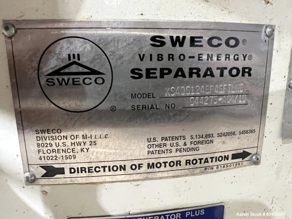Sweco 40" Diameter Model XS40S1248P4SFTLW6 Stainless Steel Screener