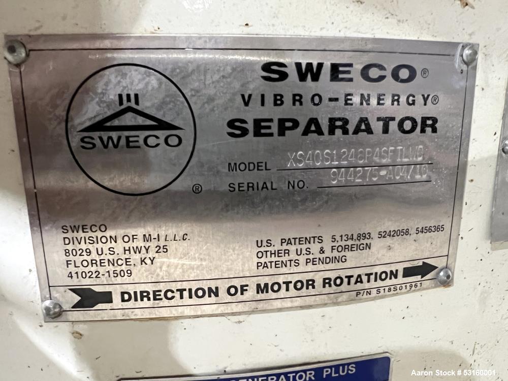 Sweco Screener, 40" Diameter, Model XS40S1248P4SFTLW6