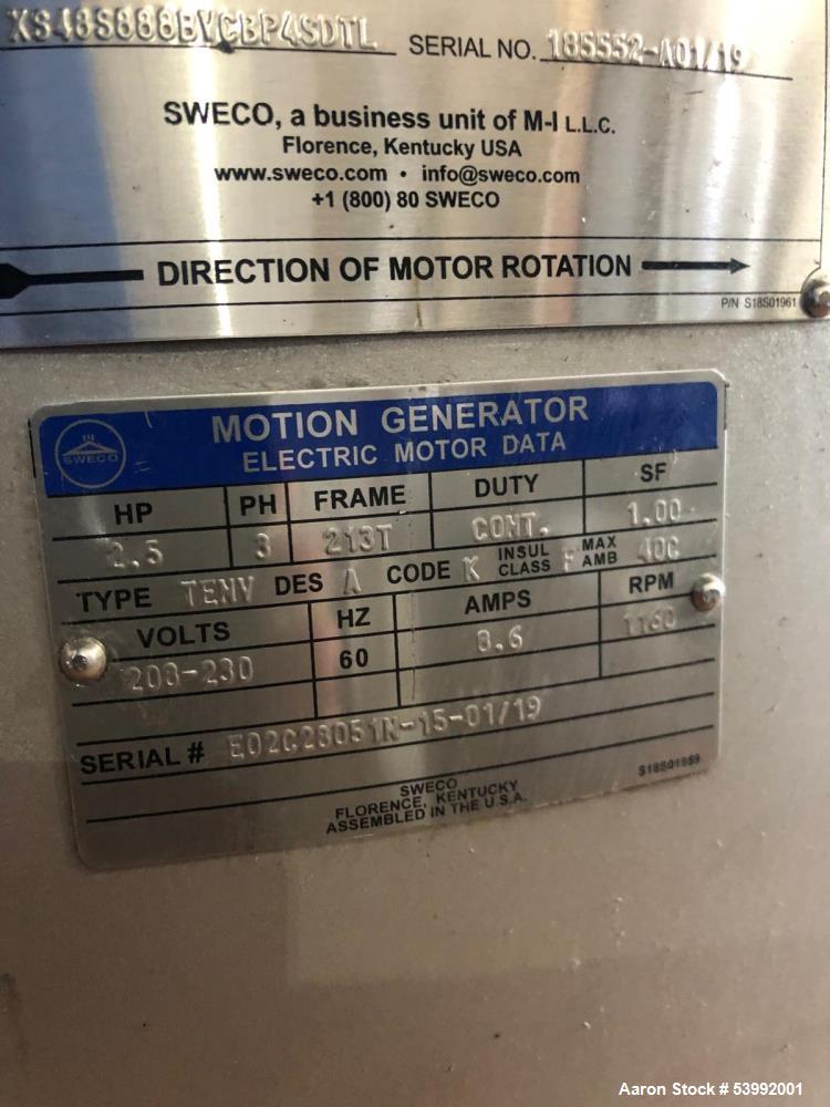 Used Sweco Separator, Vibro-Energy, 48" Stainless steel.  3 Deck.