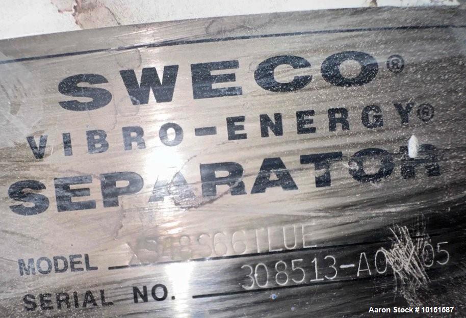 Used Sweco XS48S66TLUE Stainless Steel Vibratory Separator – 48” Diameter Single Deck Screener