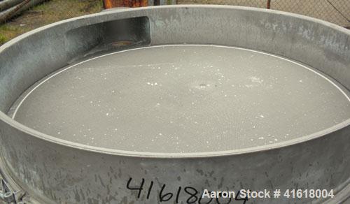 Used Sweco Screener, Model XS48S68, 304 Stainless Steel. 48" diameter, single deck, 2 separation, no top cover. Driven by a 2-1/2 hp, 3/60/460 volt, 1730 rpm motor. Mounted on a 19" high carbon steel...