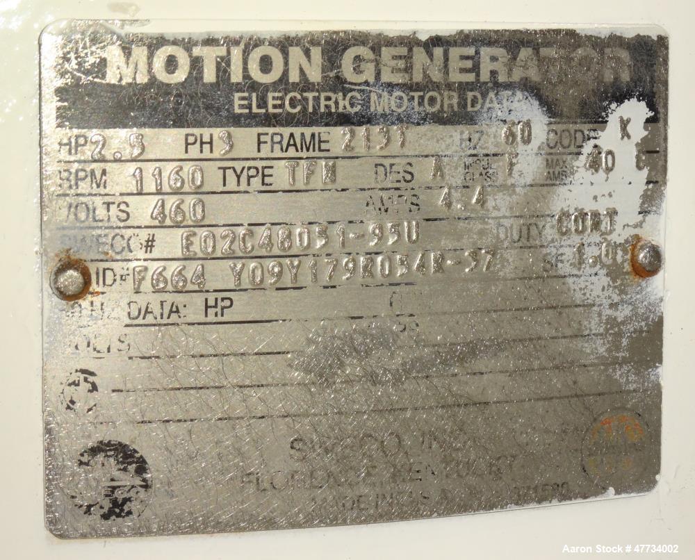 Used Sweco Screener, Model XS48S8815, Stainless Steel