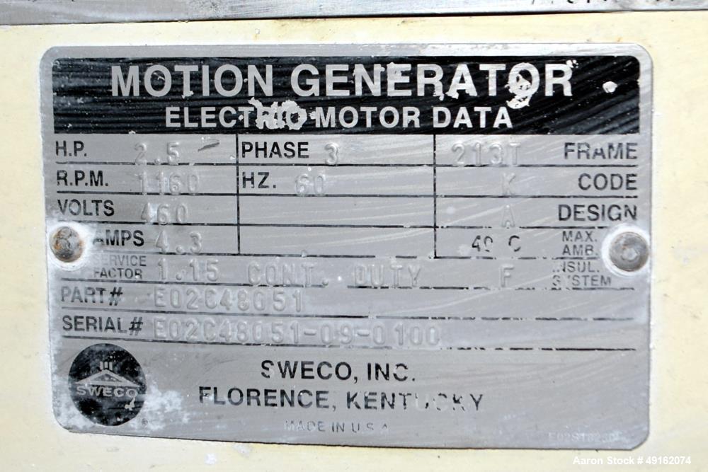 Used- Sweco 48" Diameter Stainless Steel Vibratory Screener