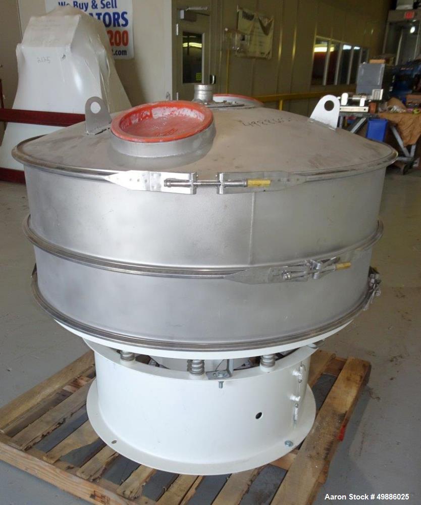 Used- Sweco 48" Diameter Vibratory Screener, Model XS48S88, Stainless Steel. Single deck, 2 separation. Includes a top cover...