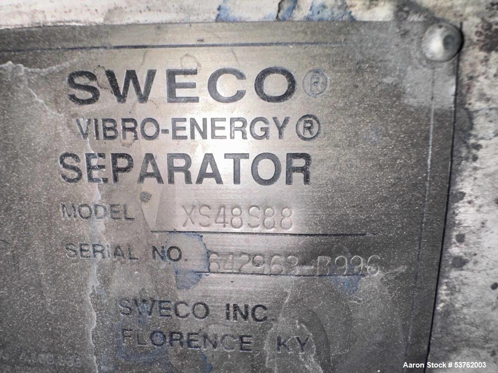 Used Sweco 48 Vibratory Screener Stainless Steel Single Deck 2 5 Used Sweco 48 Vibratory Screener Stainless Steel Single Deck 2 5