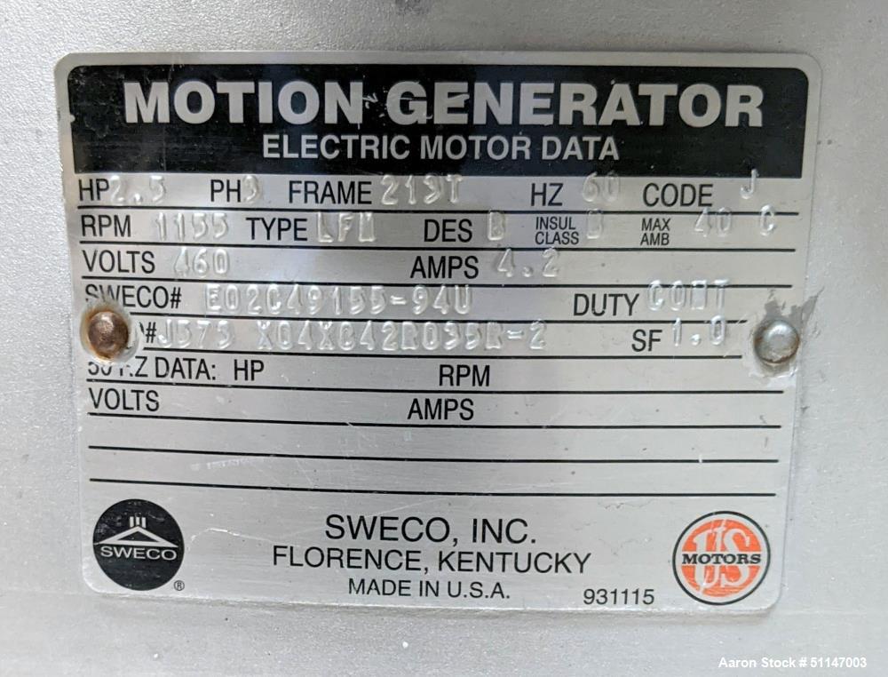 Used Sweco 48” Screener Base, Model XS48