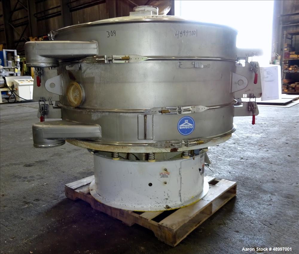 Used Sweco Screener Separator, Model XS60C88, 60" Diameter, 304 Stainless Steel