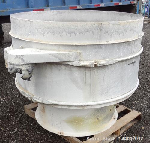 Used Sweco Scalper Screener, Model XS60S156SBSL, 304 Stainless Steel.  60” Diameter single deck, 2 separation.  No top cover.  Driven by a 2-1/2 hp, 3/60/460 volt, 1160 rpm motor.  Mounted on a stain...