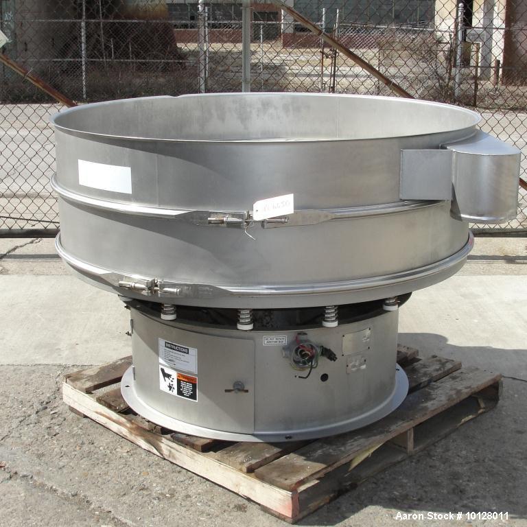 Used-Sweco 60" Diameter Stainless Steel Screener, Model XS60S88.  The decks are 8" deep x 60" diameter with 8" diameter disc...