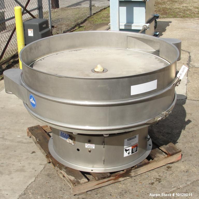 Used-Sweco 60" Diameter Stainless Steel Screener, Model XS60S88.  The decks are 8" deep x 60" diameter with 8" diameter disc...