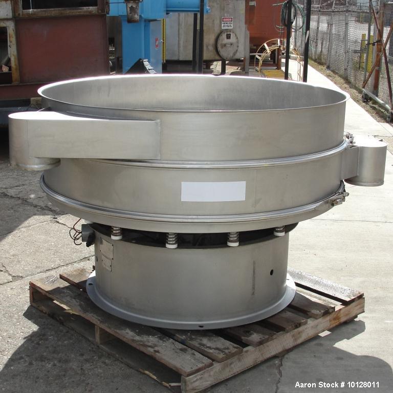 Used-Sweco 60" Diameter Stainless Steel Screener, Model XS60S88.  The decks are 8" deep x 60" diameter with 8" diameter disc...