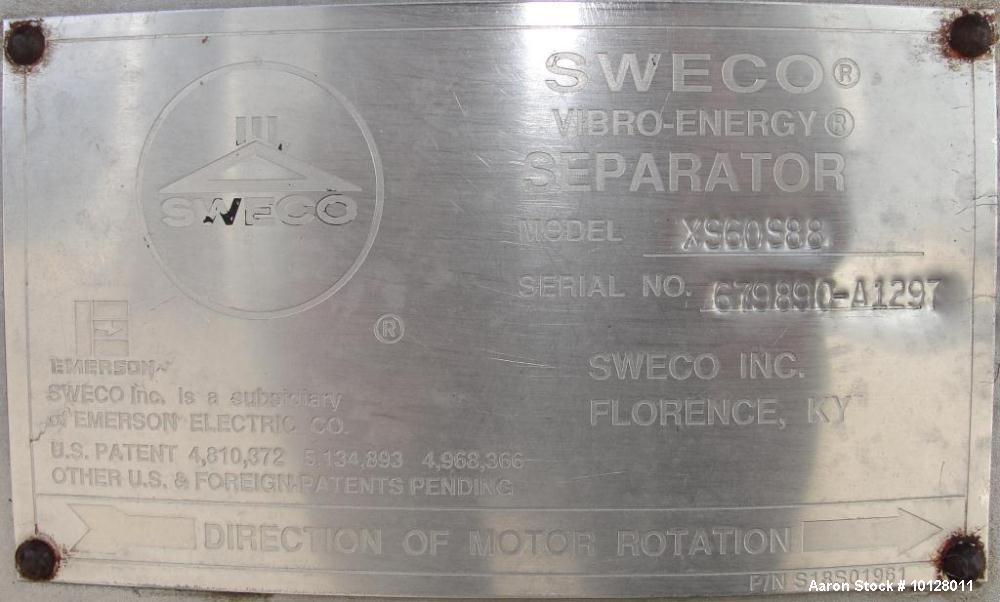 Used-Sweco 60" Diameter Stainless Steel Screener, Model XS60S88.  The decks are 8" deep x 60" diameter with 8" diameter disc...