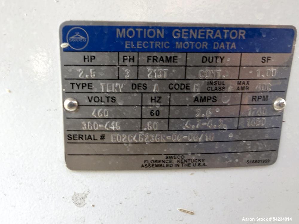 Used Sweco Vibro-Energy Separator 60" Diameter – Model XS60Y88HSTL, Single Deck