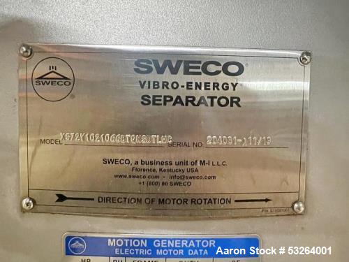 Unused- 72" Sweco Screener.