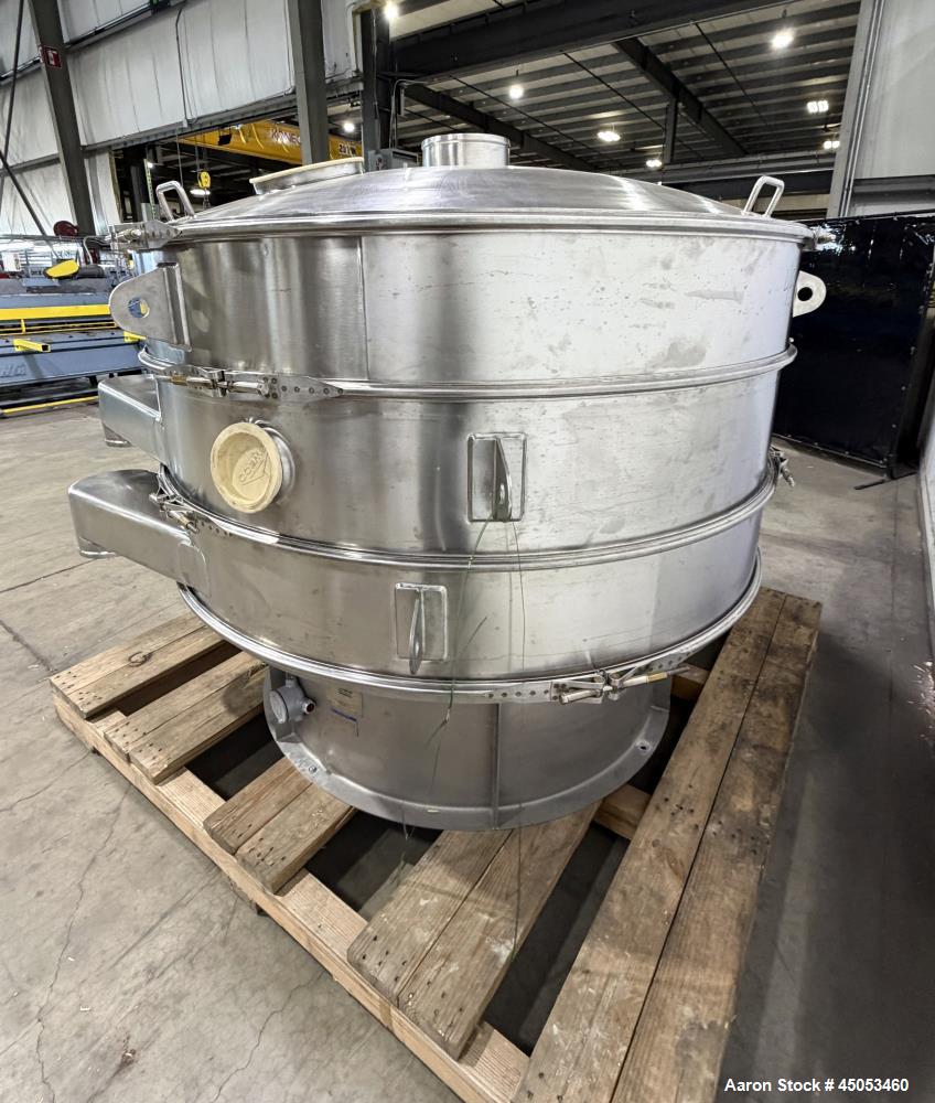 Unused Sweco 72" Stainless Steel Vibratory Screener – Double Deck, 3 Separation Pharmaceutical Sanitary Design
