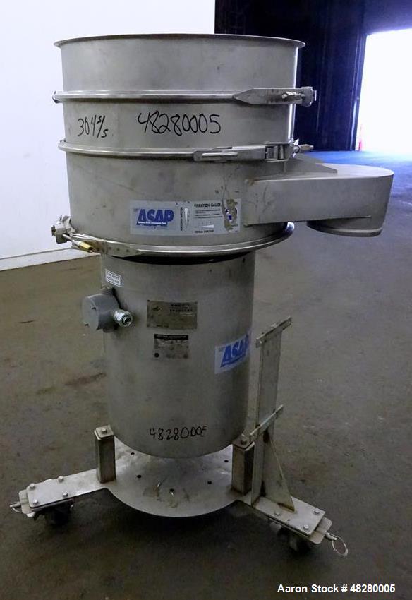 Used Sweco 24" Screener, Model ZS24S86CBSDFWCXB, 304 Stainless Steel.