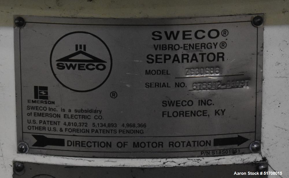 Used- Sweco 30" Diameter Screener, Model ZS30S86