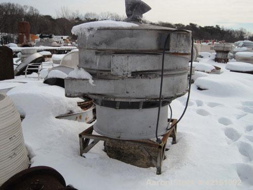 Used Sweco Screener, Carbon Steel. 60" diameter, double deck, 3 separation. No top cover. Driven by a  hp, 3/60/460 volt motor. Mounted on a carbon steel base.