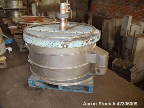 Used Sweco Screener, Stainless Steel. 48'' Diameter, two deck design with motor drive on base.No motor