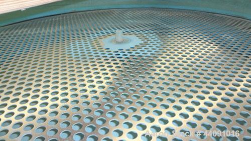 Used Sweco Screener, Carbon Steel. 60” Diameter single deck, 2 separation. No top cover. Driven by a 2.5hp, 3/60/230/460 volt, 1120 rpm motor. Mounted on a carbon steel base.